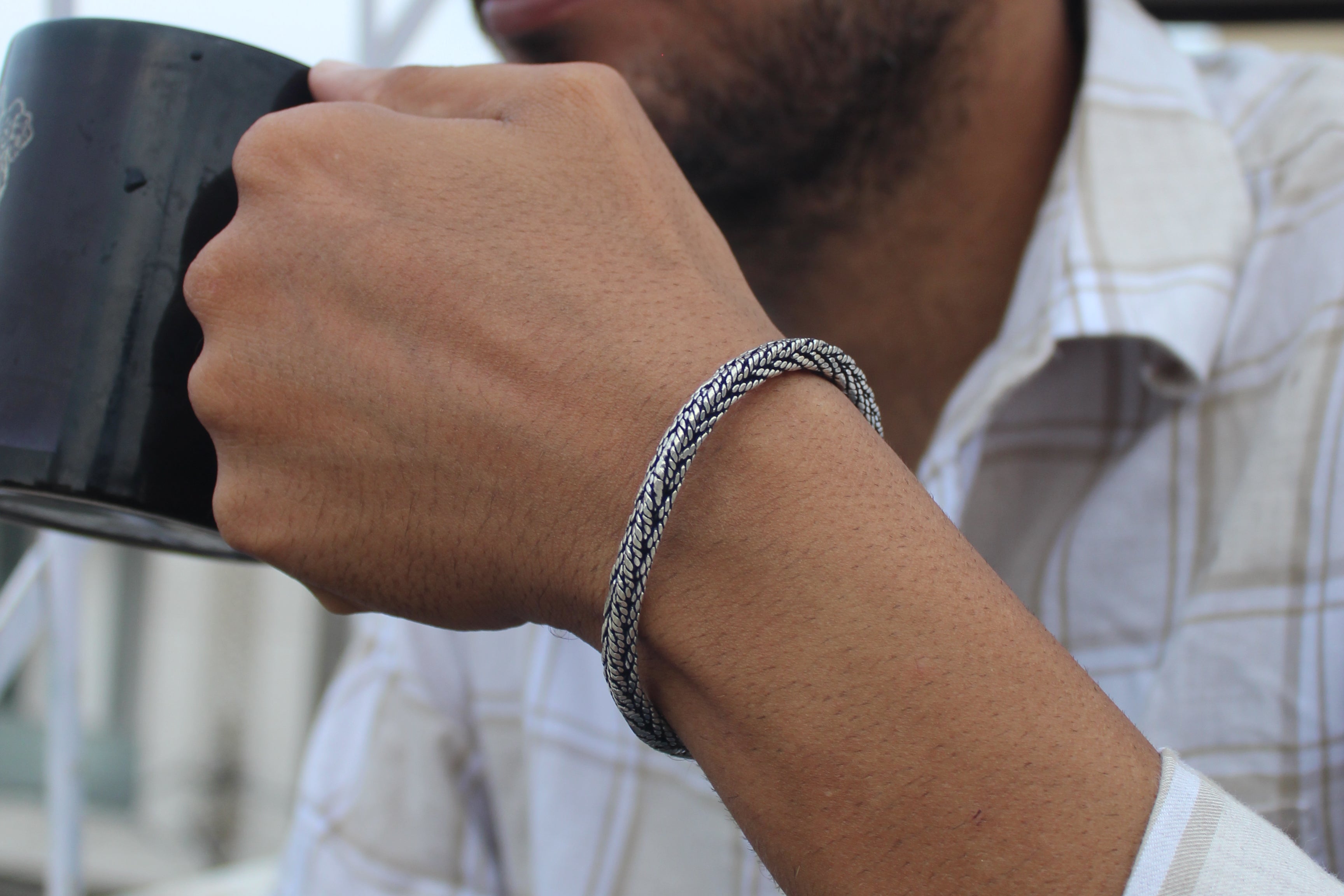 Silver Alpha Men's Bracelet